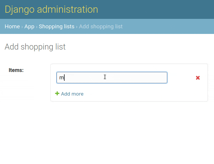 Animated screenshot of admin page